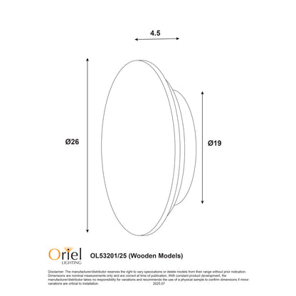 Tri-Colour LED Wall Light - Dot.25 Scalloped Wood