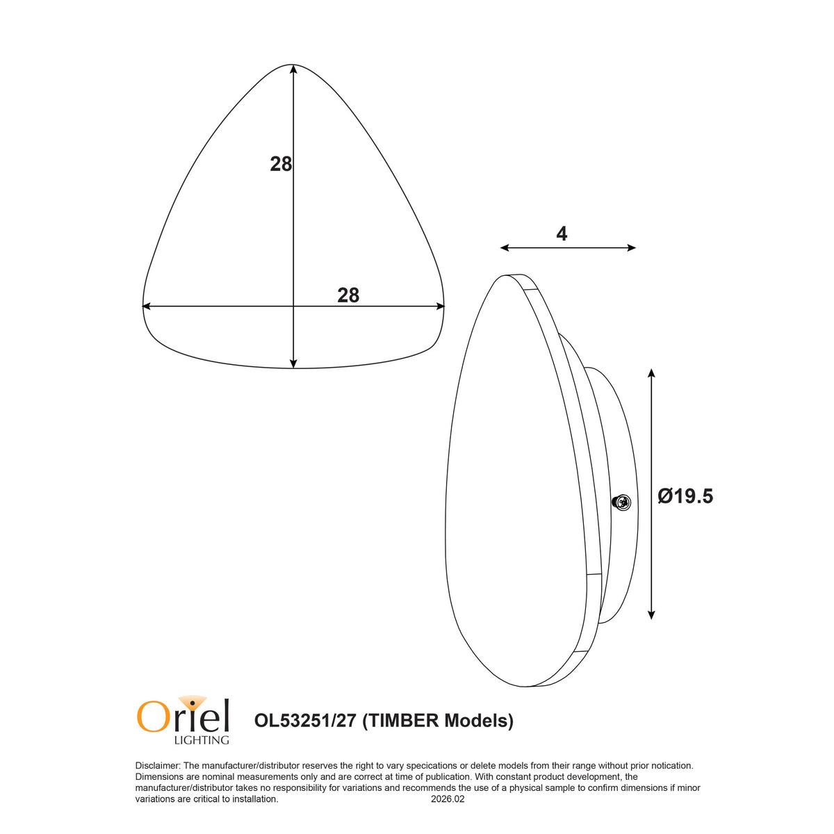 Tri-Colour LED Wall Light - Reul.27 Wood