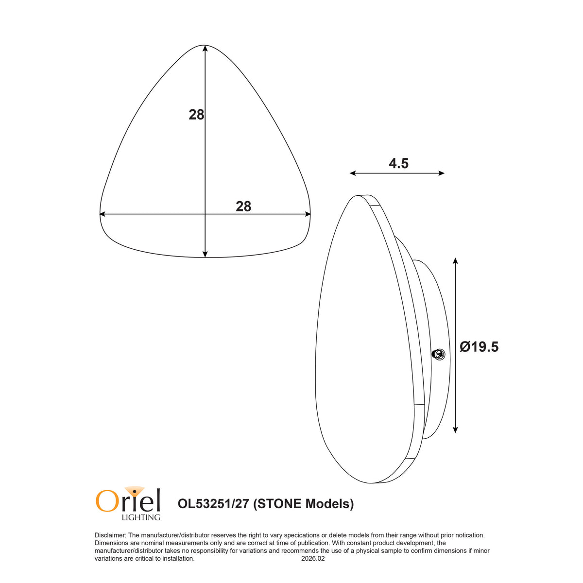 Tri-Colour LED Wall Light - Reul.27 Travertine