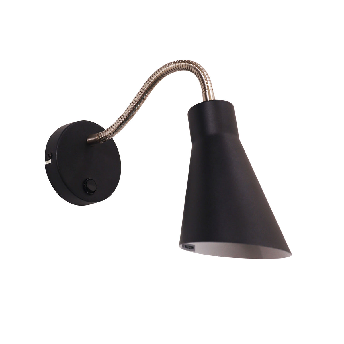 Switched Flexible Wall Light - Thor Switched Black