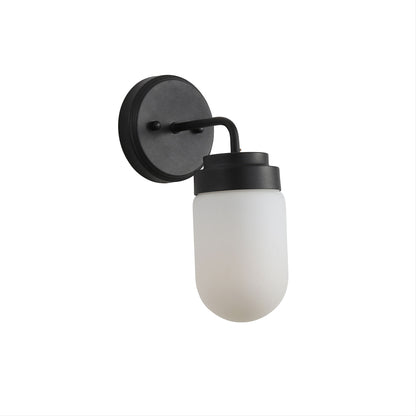 IP44 Opal Glass Wall Light - Dunburn Black