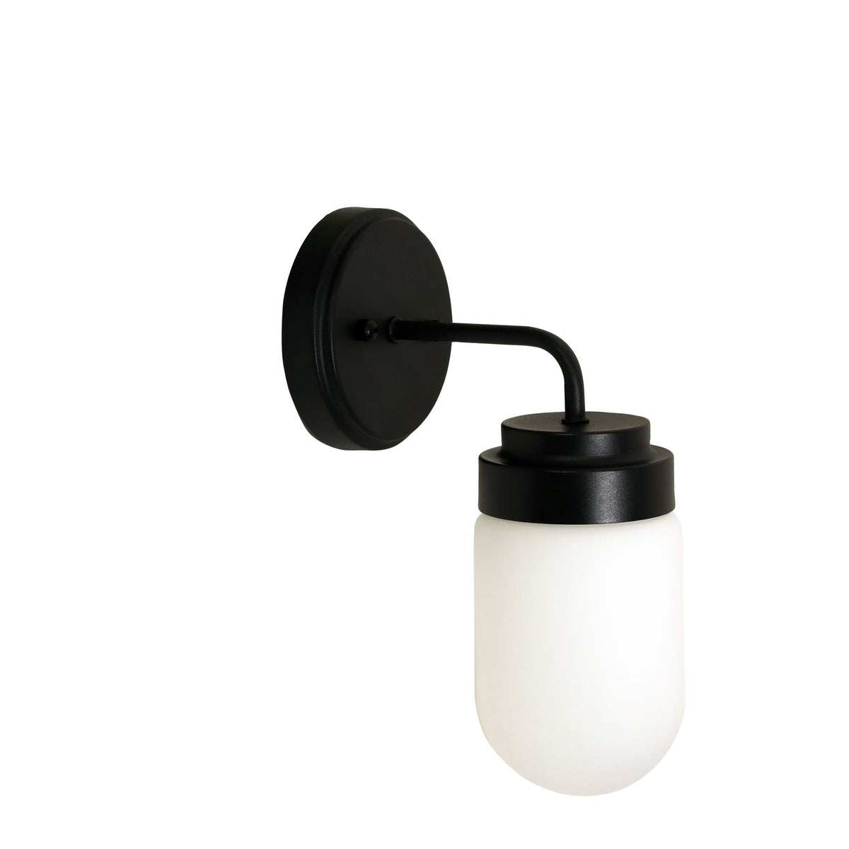 IP44 Opal Glass Wall Light - Dunburn Black