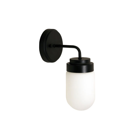 IP44 Opal Glass Wall Light - Dunburn Black