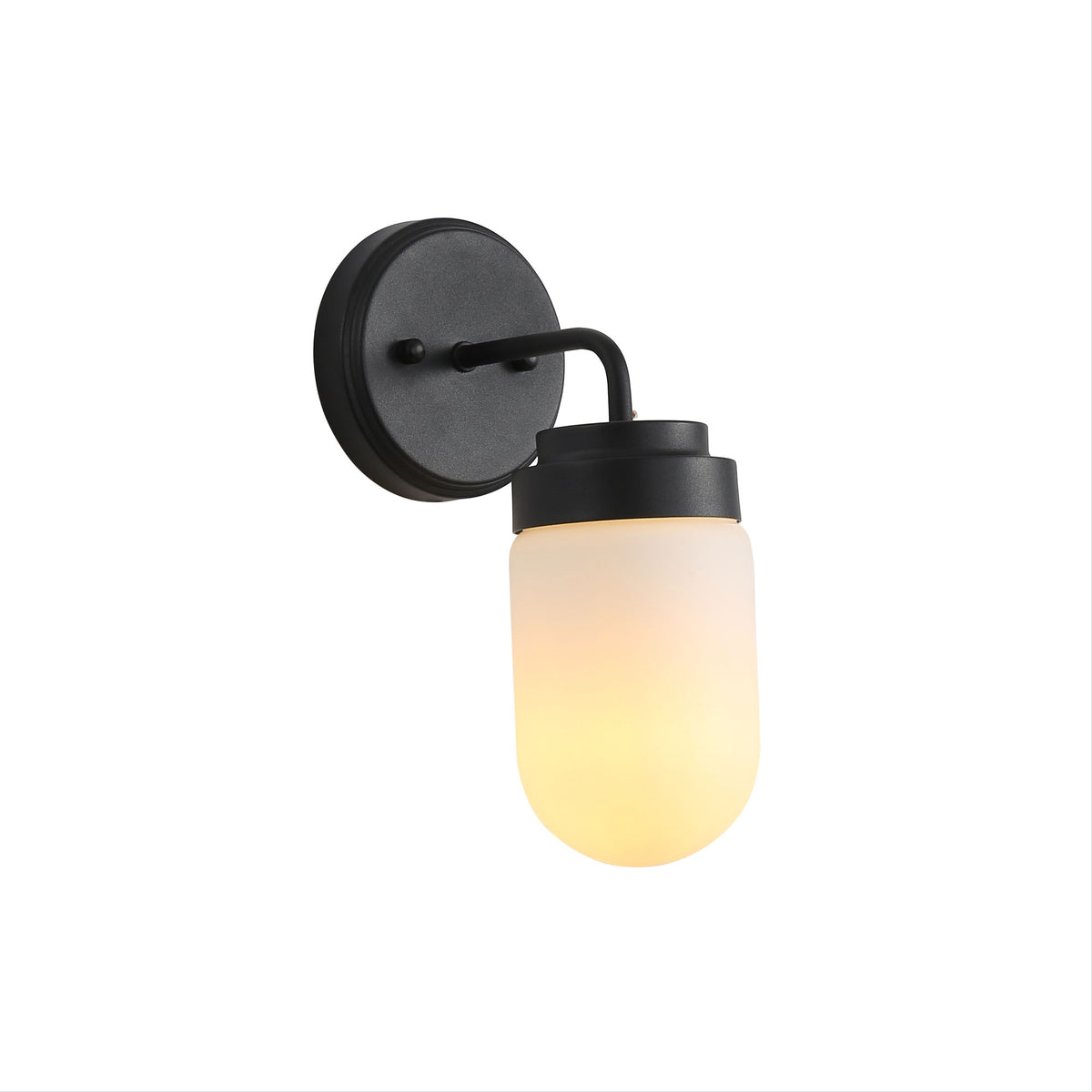IP44 Opal Glass Wall Light - Dunburn Black
