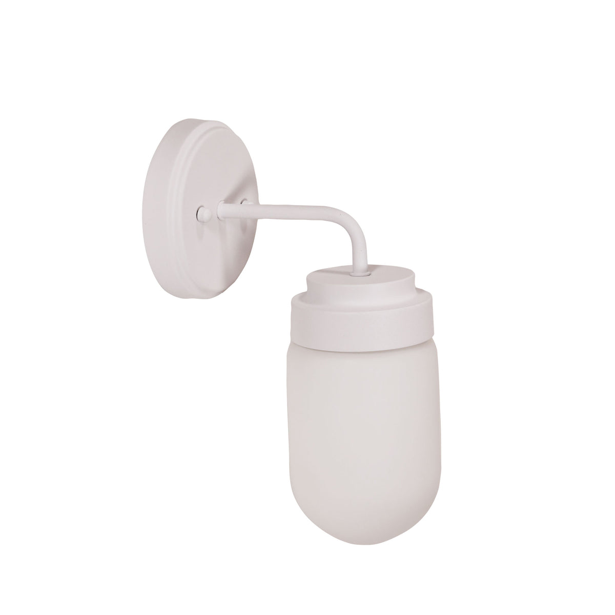 IP44 Opal Glass Wall Light - Dunburn White