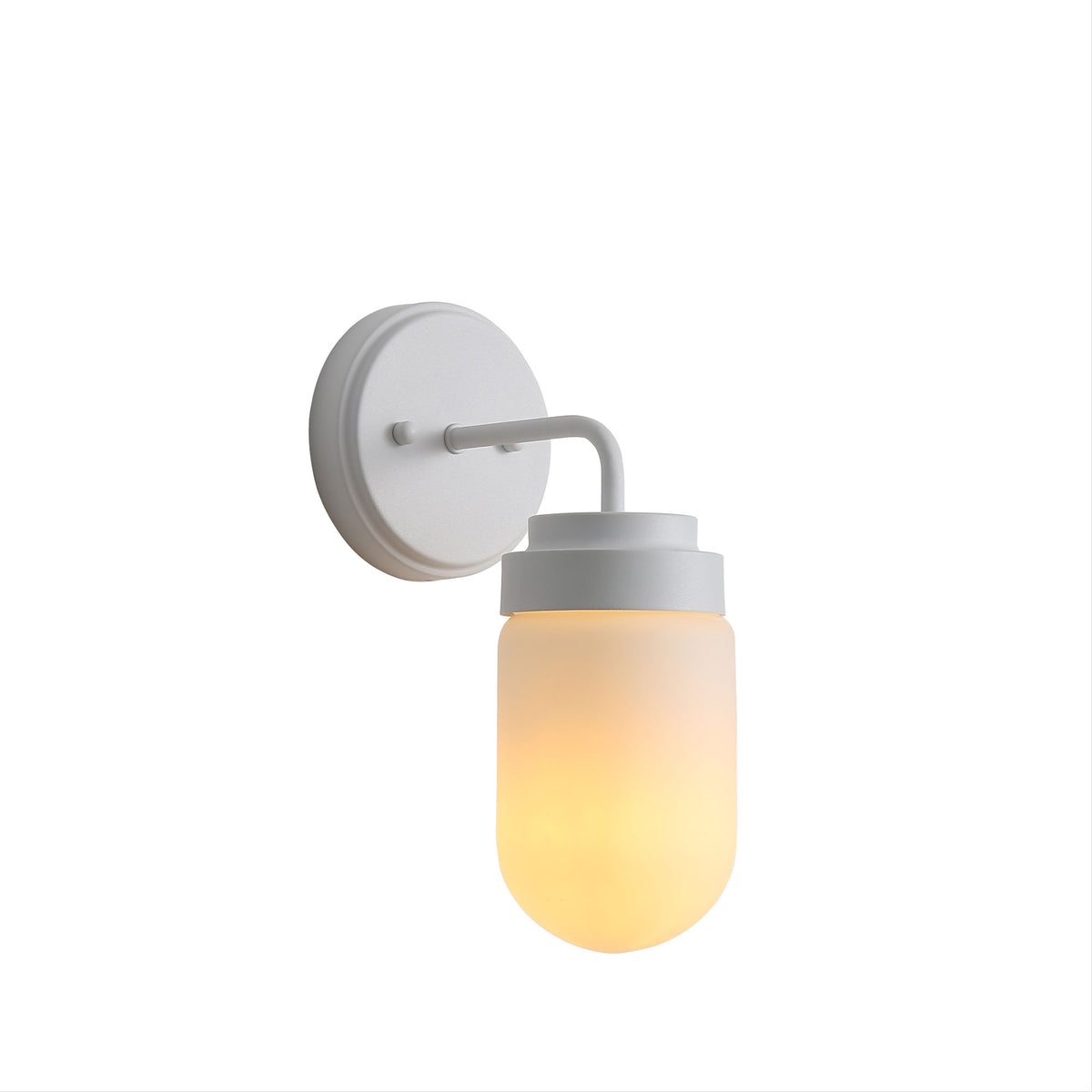 IP44 Opal Glass Wall Light - Dunburn White