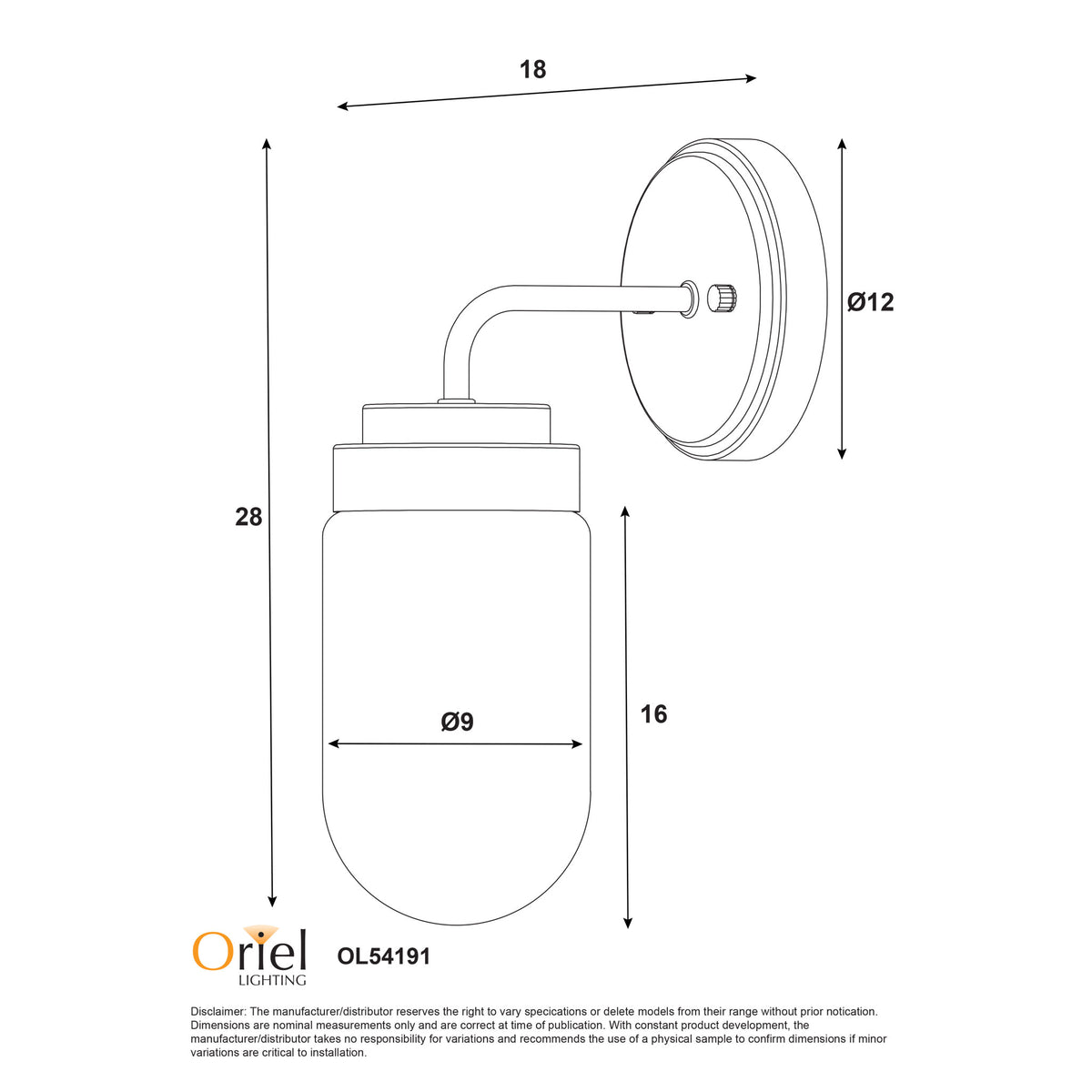 IP44 Opal Glass Wall Light - Dunburn Satin Brass