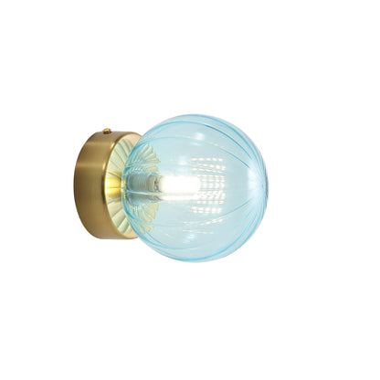 IP44 Ribbed Optic Glass Wall Light - Juni G9 Blue
