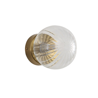 IP44 Ribbed Optic Glass Wall Light - Juni G9 Clear