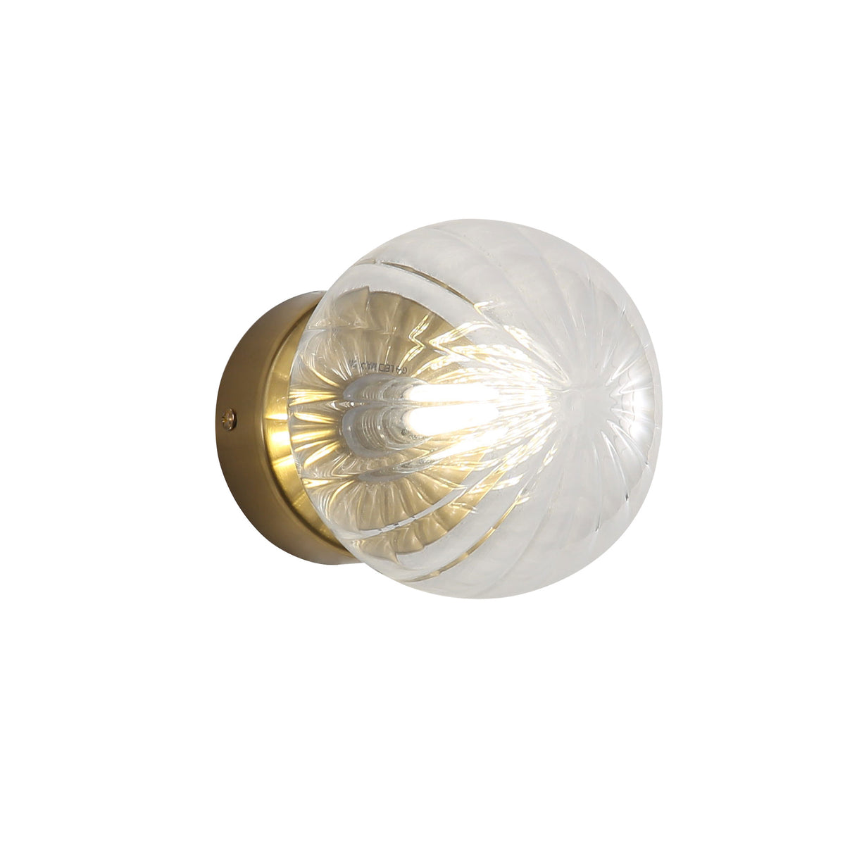 IP44 Ribbed Optic Glass Wall Light - Juni G9 Clear