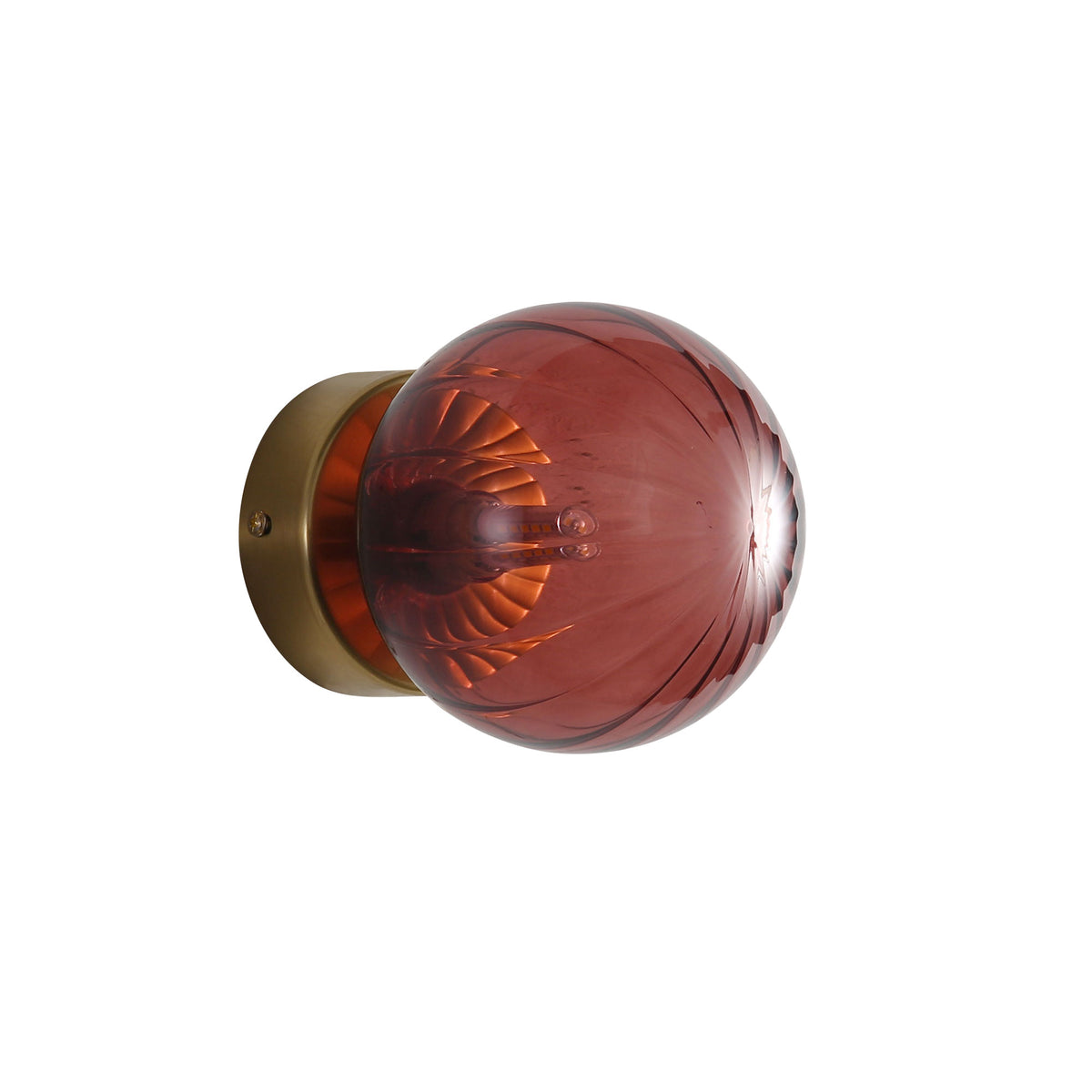 IP44 Ribbed Optic Glass Wall Light - Juni G9 Rose