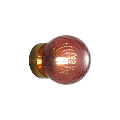 IP44 Ribbed Optic Glass Wall Light - Juni G9 Rose