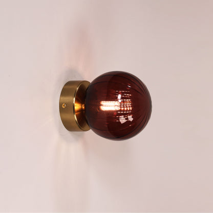 IP44 Ribbed Optic Glass Wall Light - Juni G9 Rose