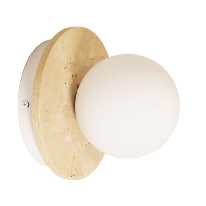 Decorative Opal Glass Wall Light - Elf G9 Travertine