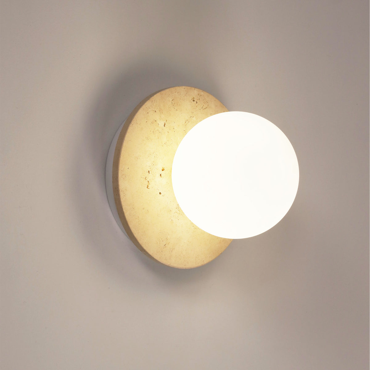 Decorative Opal Glass Wall Light - Elf G9 Travertine