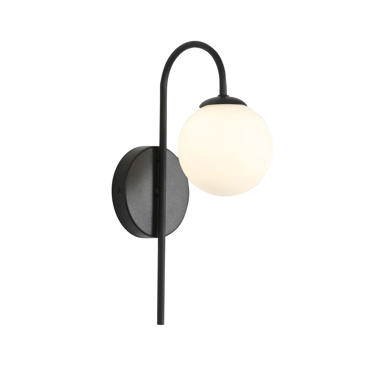 G9 Opal Sphere Wall Light - Noxe Black