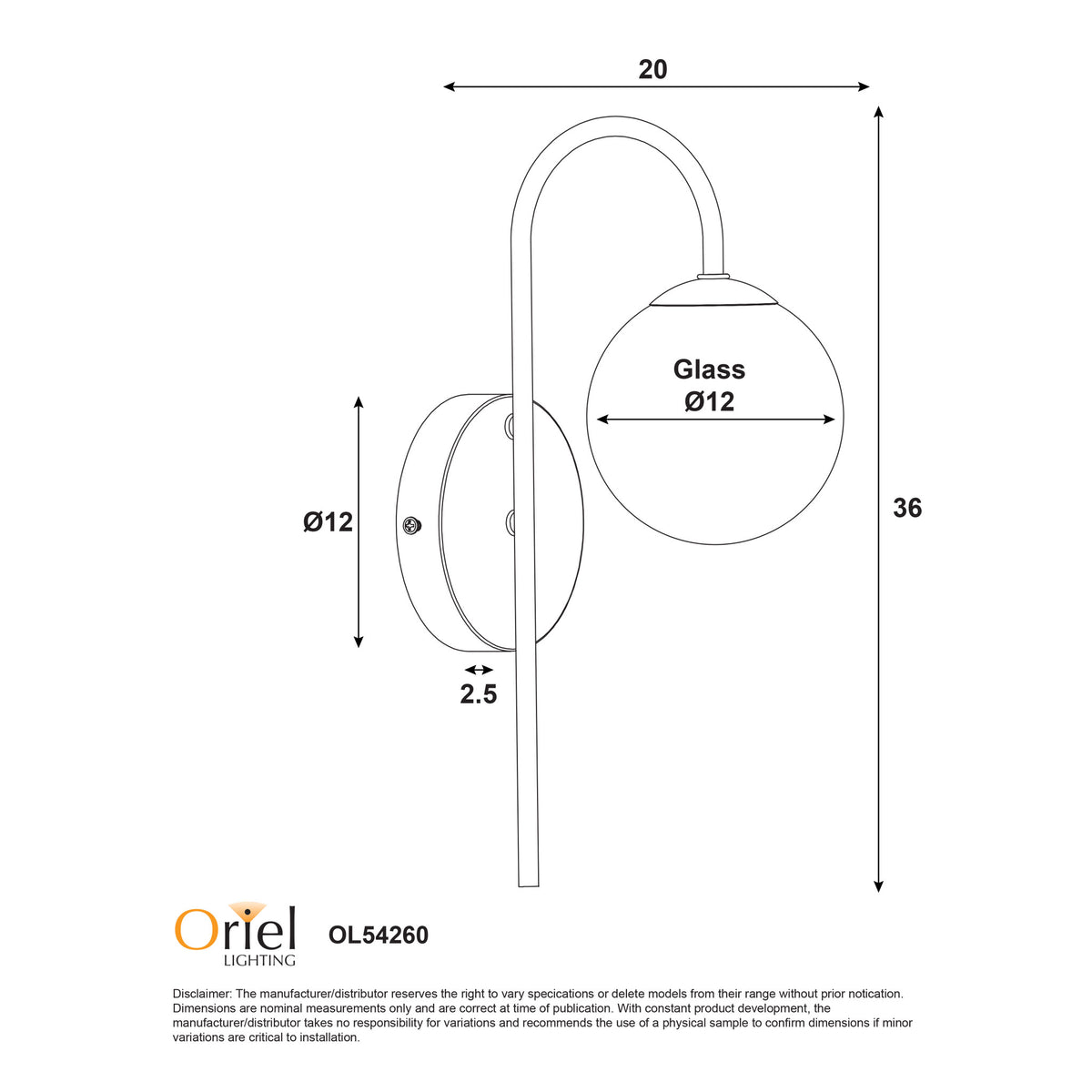 G9 Opal Sphere Wall Light - Noxe White