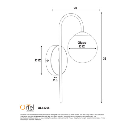 Clear and Amber Glass Sphere Wall Light - Alta Satin Brass
