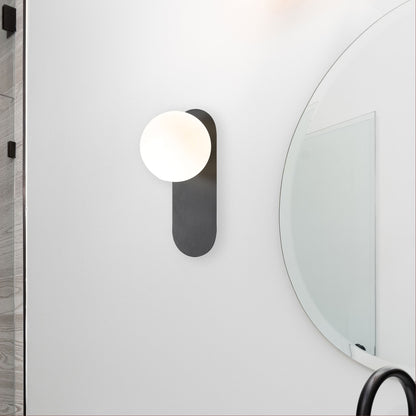 IP44 Opal Glass Wall Light - Ping G9 Black
