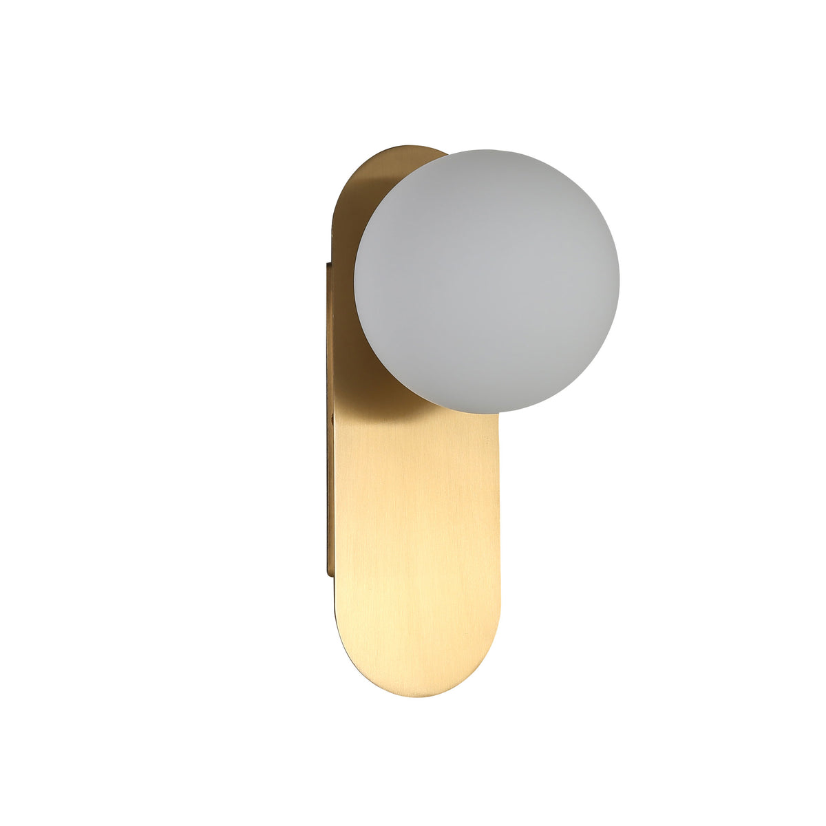 IP44 Opal Glass Wall Light - Ping G9 Satin Brass