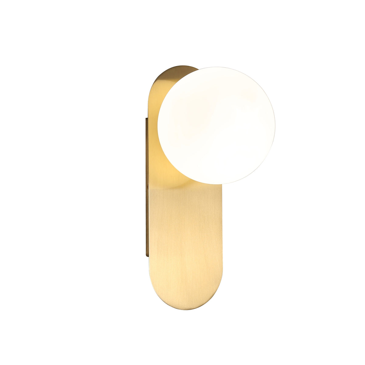IP44 Opal Glass Wall Light - Ping G9 Satin Brass