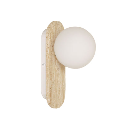 Decorative Opal Glass Wall Light - Ping G9 Travertine
