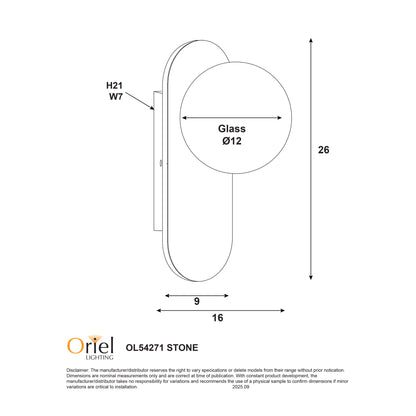 Decorative Opal Glass Wall Light - Ping G9 Travertine