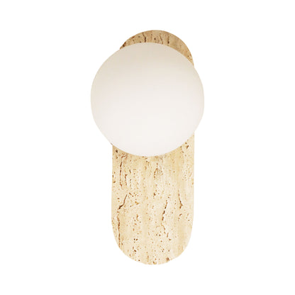 Decorative Opal Glass Wall Light - Ping G9 Travertine