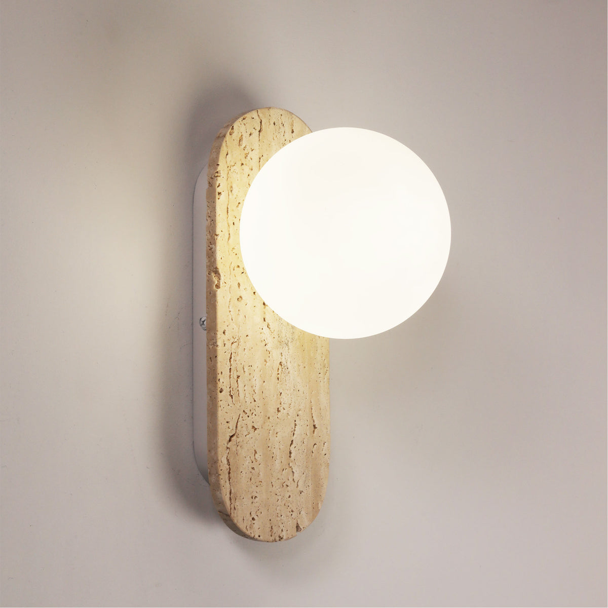 Decorative Opal Glass Wall Light - Ping G9 Travertine