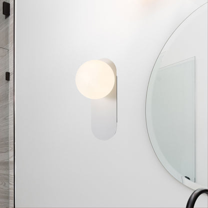 IP44 Opal Glass Wall Light - Ping G9 White