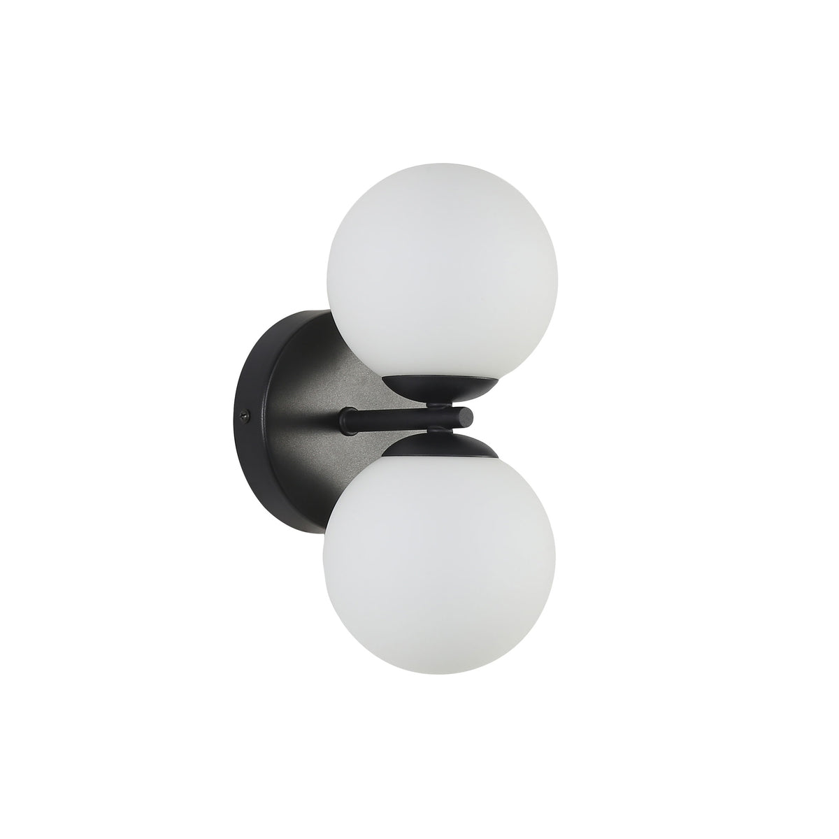 IP44 Opal Glass Wall Light - Oberon.2 Black