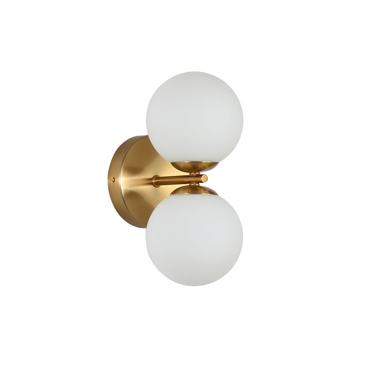 IP44 Opal Glass Wall Light - Oberon.2 Satin Brass