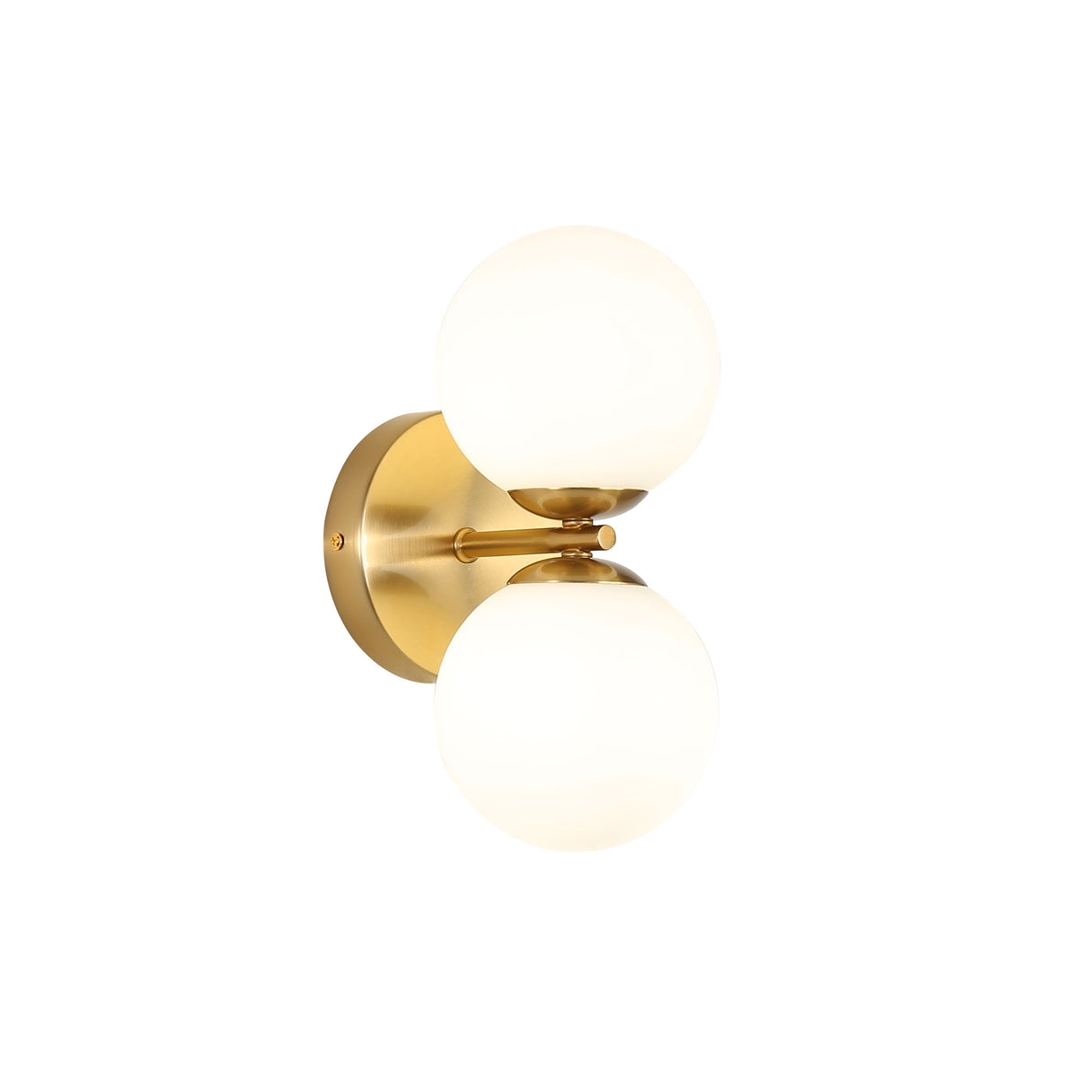 IP44 Opal Glass Wall Light - Oberon.2 Satin Brass