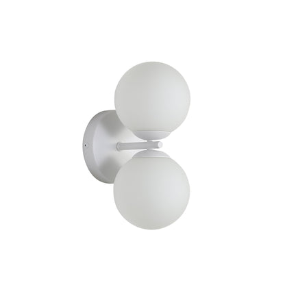 IP44 Opal Glass Wall Light - Oberon.2 White