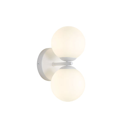 IP44 Opal Glass Wall Light - Oberon.2 White