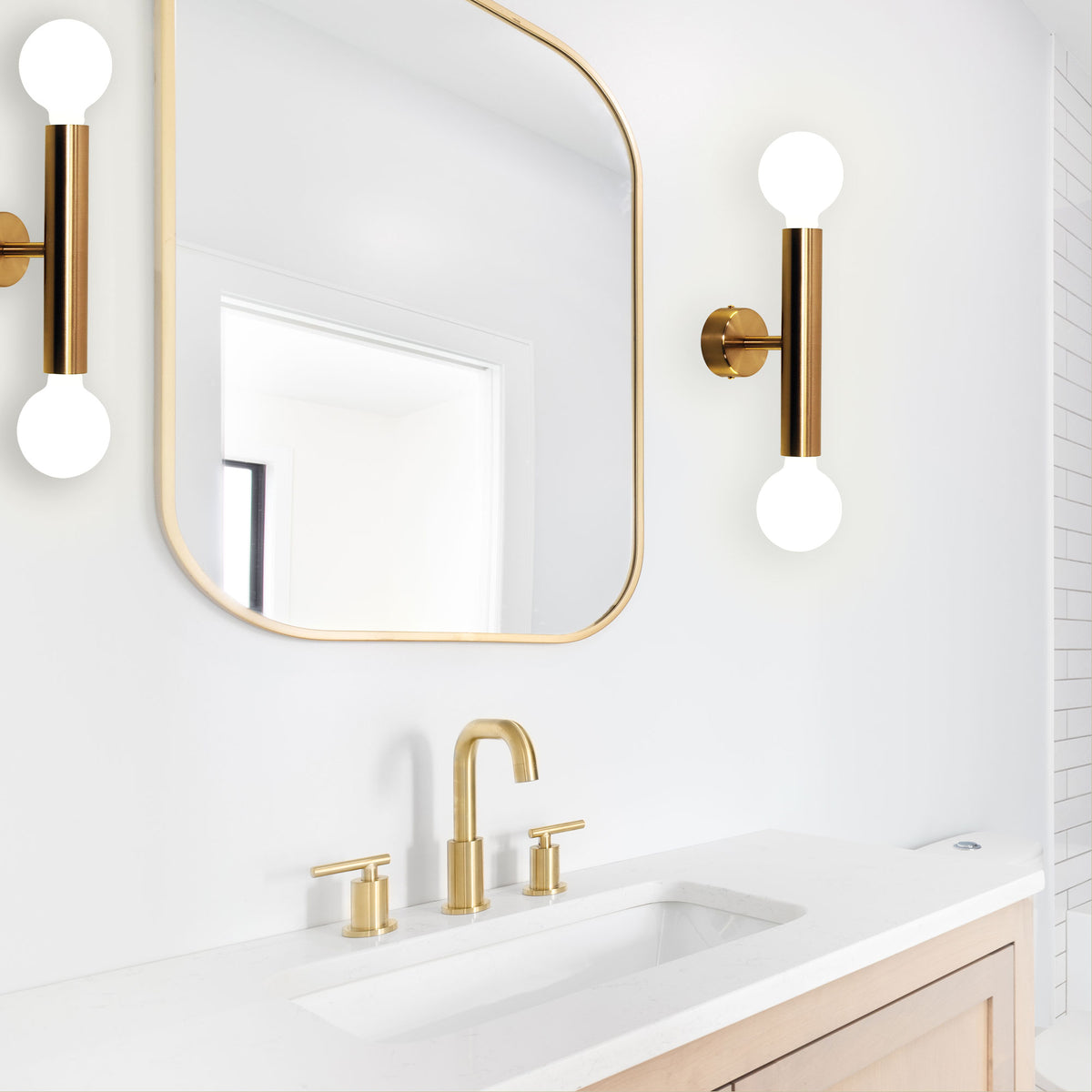 Twin Wall Light - Toli Satin Brass