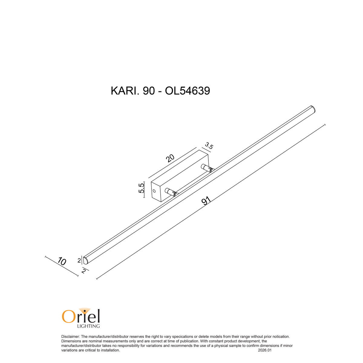 IP44 Tricolour LED Vanity Light - Kari.90 White