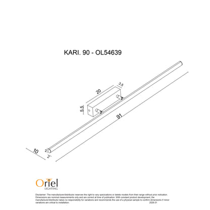IP44 Tricolour LED Vanity Light - Kari.90 White