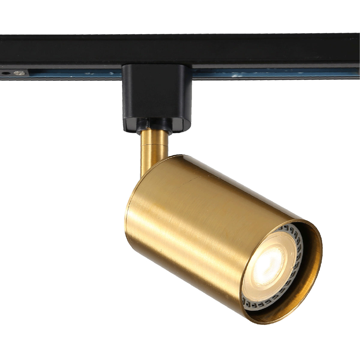 Black and Satin Brass GU10 Track Spot - Bridge Track Black and Brass