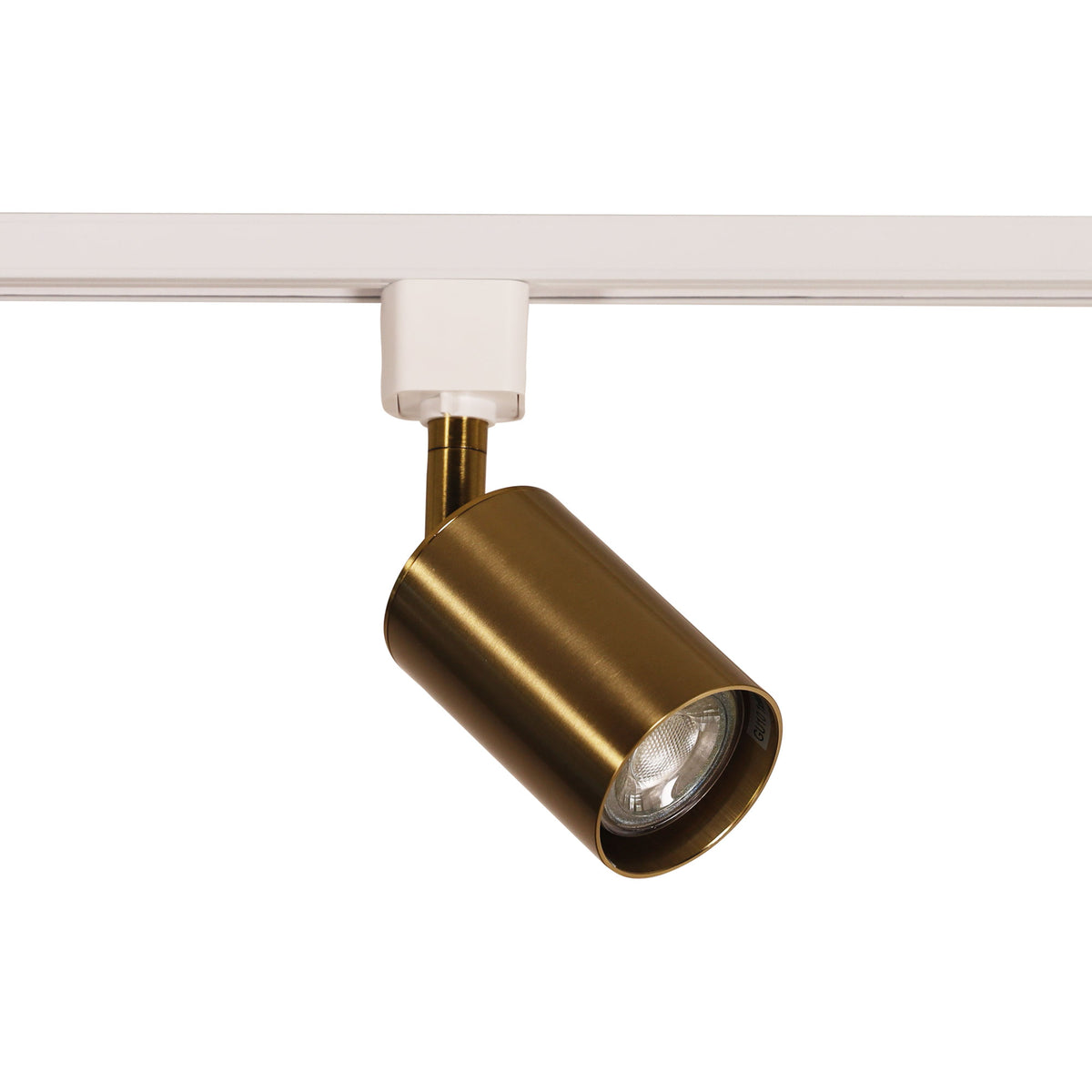 White and Satin Brass GU10 Track Spot - Bridge Track Spot White and Brass