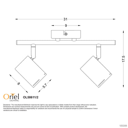 LED Ready Adjustable Spotlight - Baril 2 Light Black
