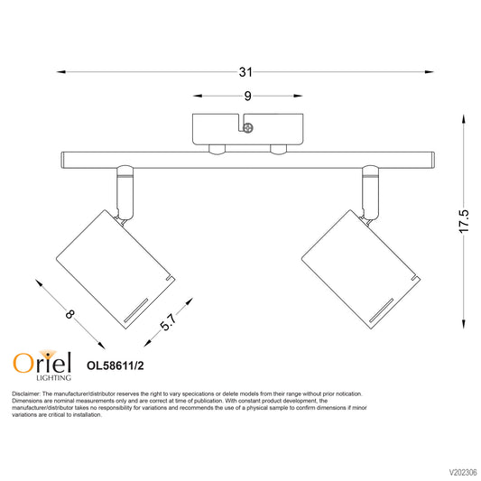 LED Ready Adjustable Spotlight - Baril 2 Light White
