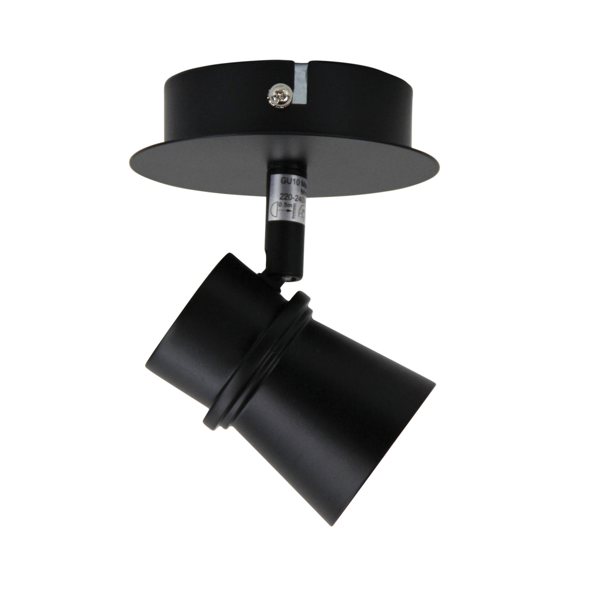 LED Ready Adjustable Spotlight GU10 Black - Yarra 1 Light
