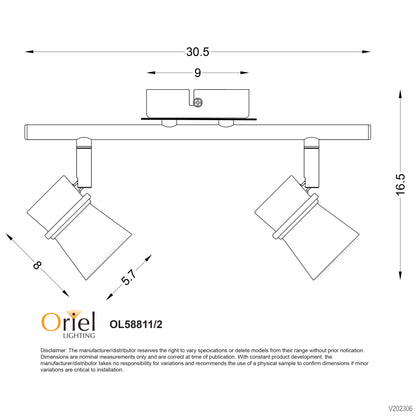 LED Ready Adjustable Spotlight GU10 Black - Yarra 2 Light