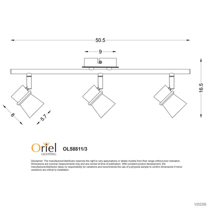 LED Ready Adjustable Spotlight GU10 Black - Yarra 3 Light