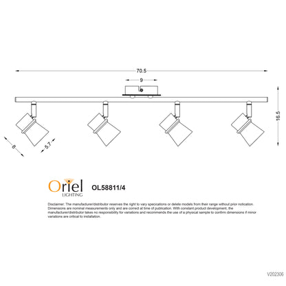 LED Ready Adjustable Spotlight GU10 White - Yarra 4 Light