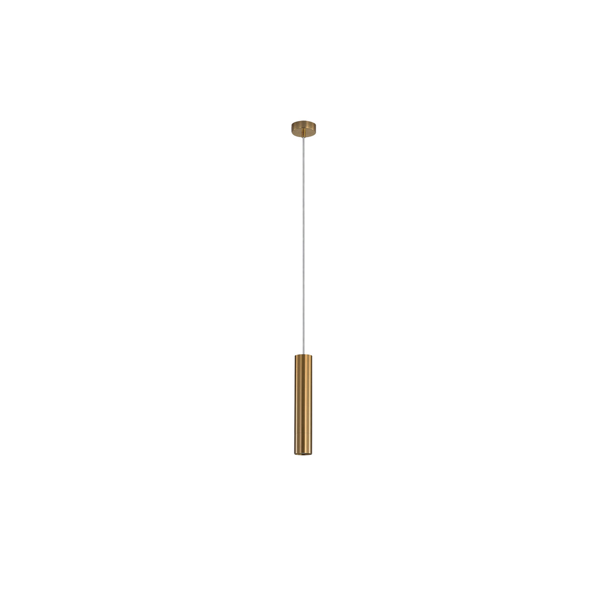 Sleek Cylindrical Pendant - Tig Satin Brass