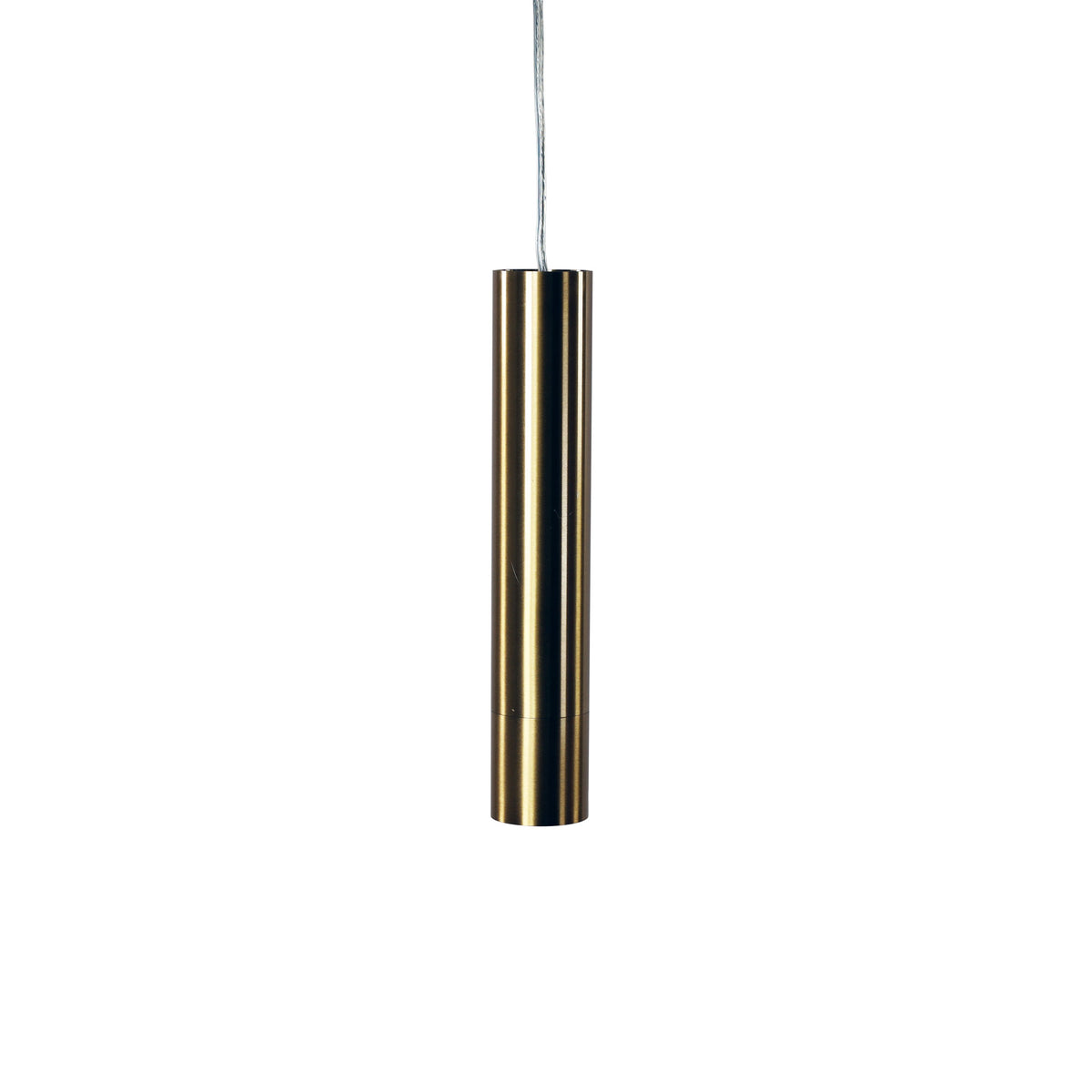 Sleek Cylindrical Pendant - Tig Satin Brass