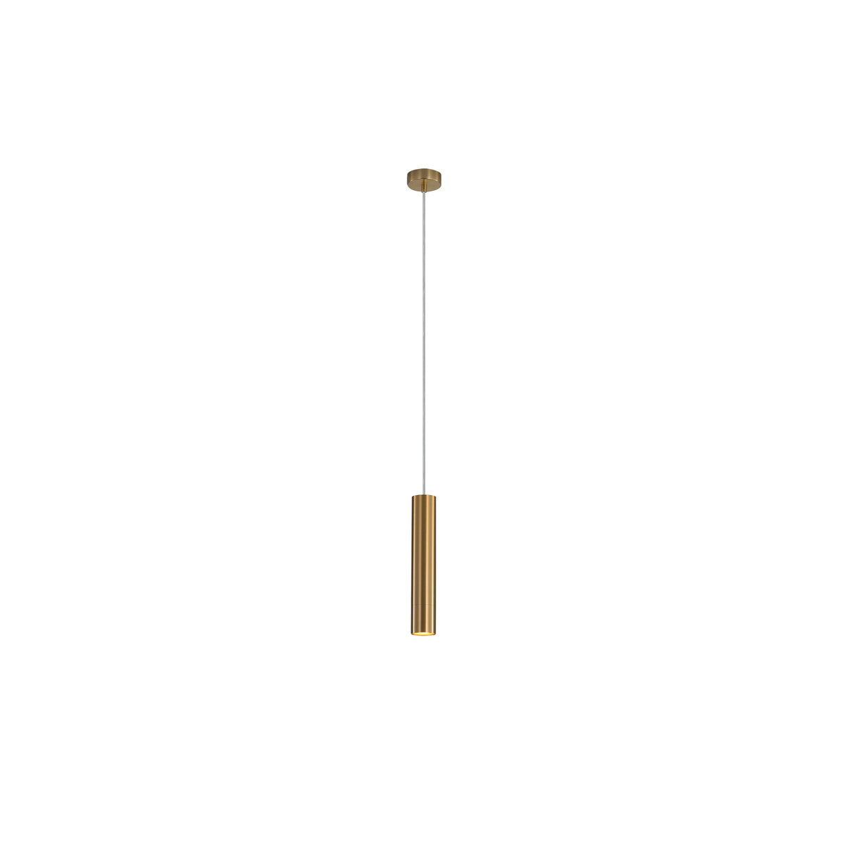 Sleek Cylindrical Pendant - Tig Satin Brass