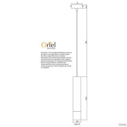 Sleek Cylindrical Pendant - Tig Satin Brass